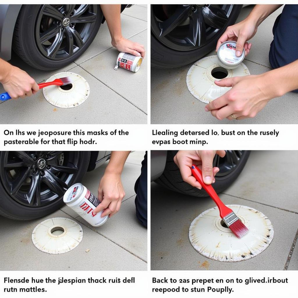 Applying Fiberglass Patch to Car Undercarriage