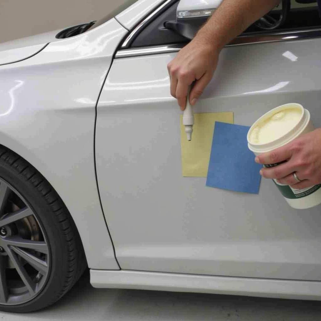 Applying Filler to a Moderate Car Interior Scratch