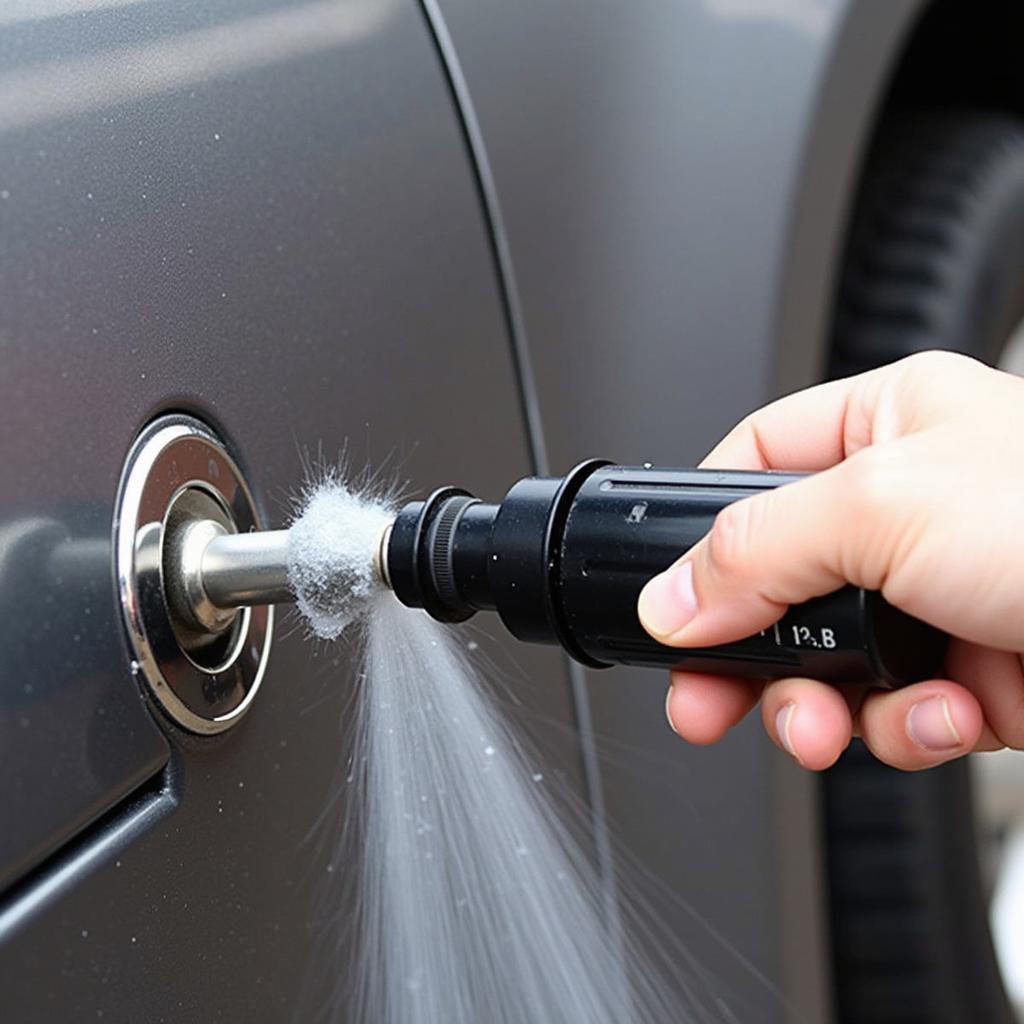 Lubricating a Car Lock with Graphite