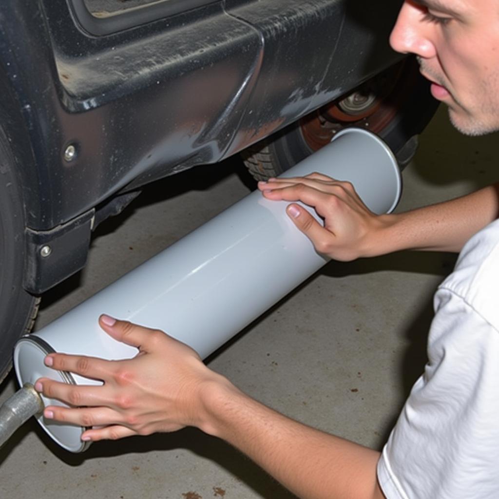 Applying a rust prevention coating to a car