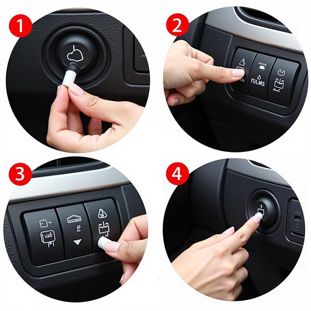 Applying Silicone Lubricant to Car Buttons