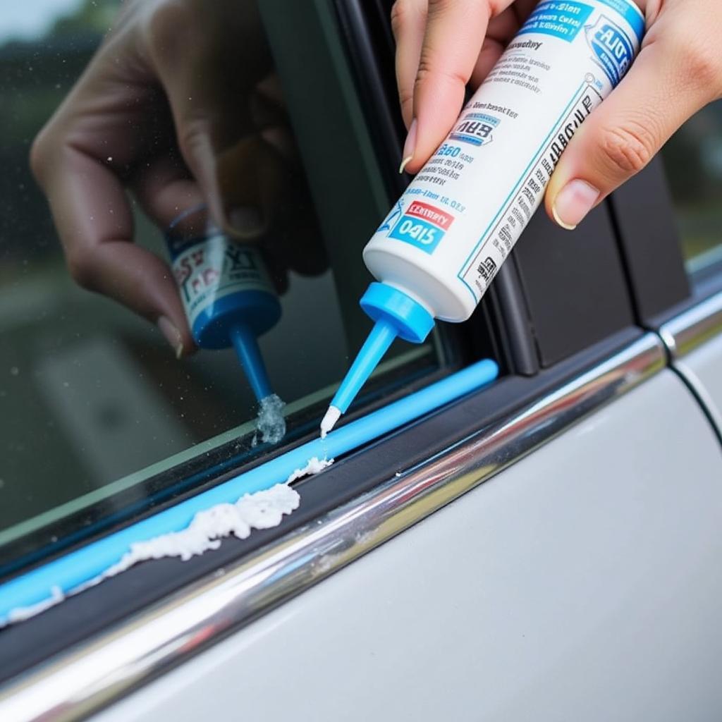 Sealing a Leaky Car Window with Silicone