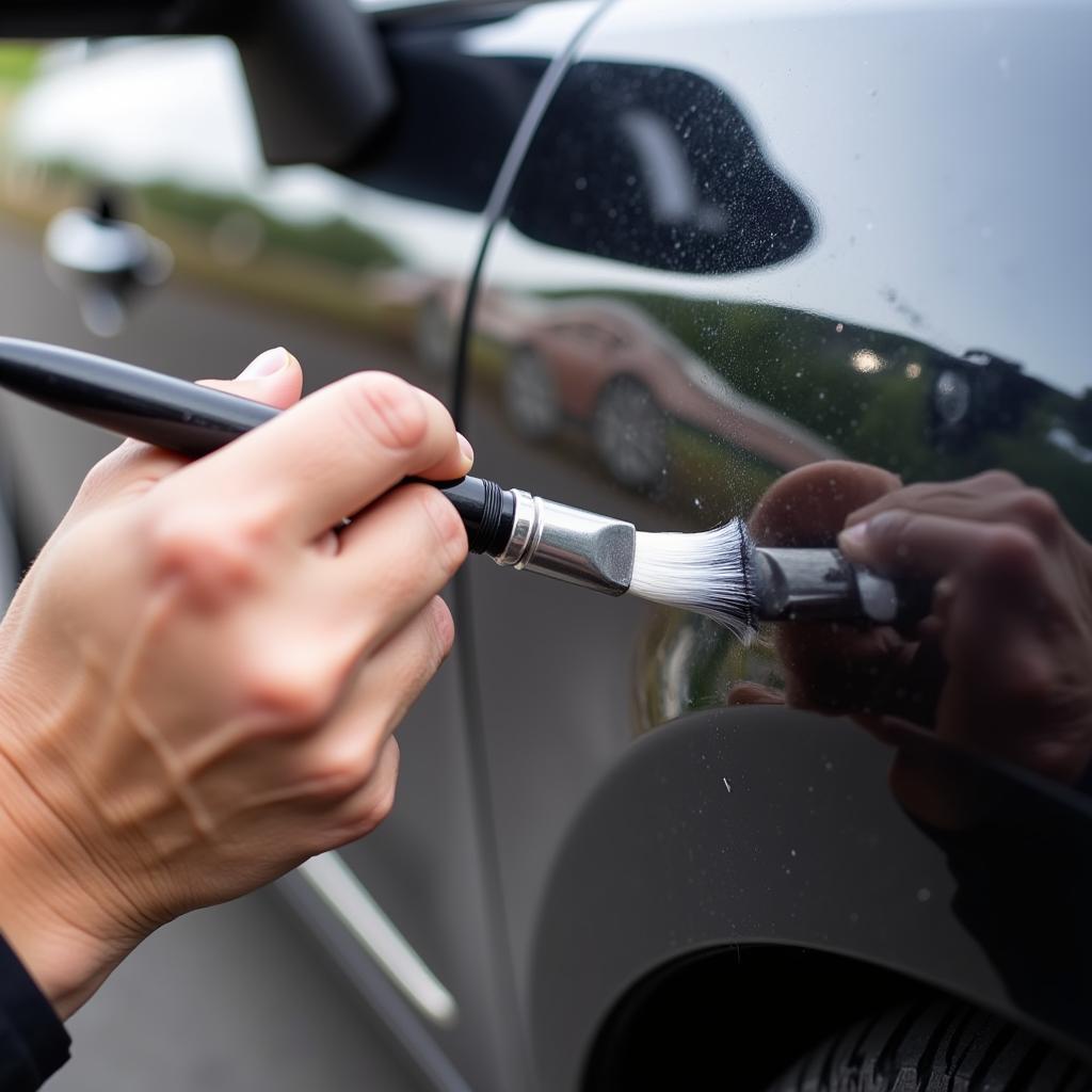 Applying Touch-Up Paint to a Car Scratch