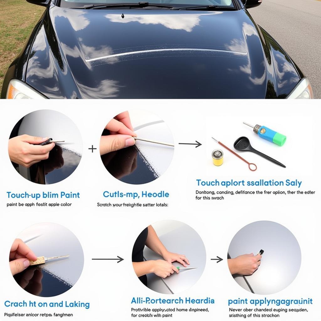 Applying Touch-up Paint to Car Hood