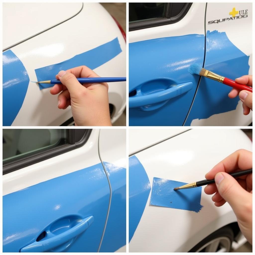 Applying Touch-up Paint to Car Scrape