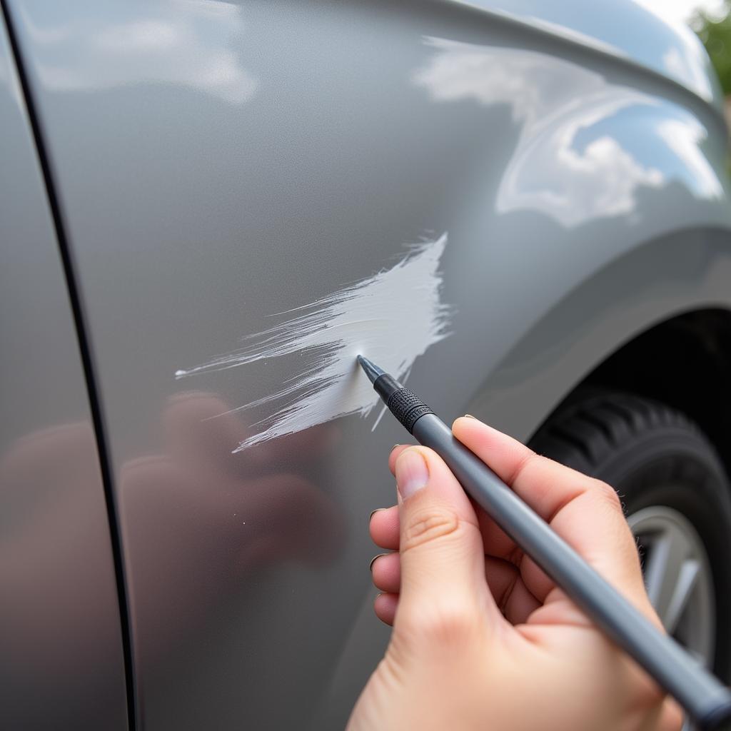 Applying Touch-Up Paint to a Car Scratch