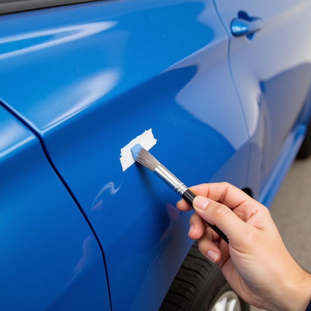 Applying Touch-up Paint to a Small Car Door Nick