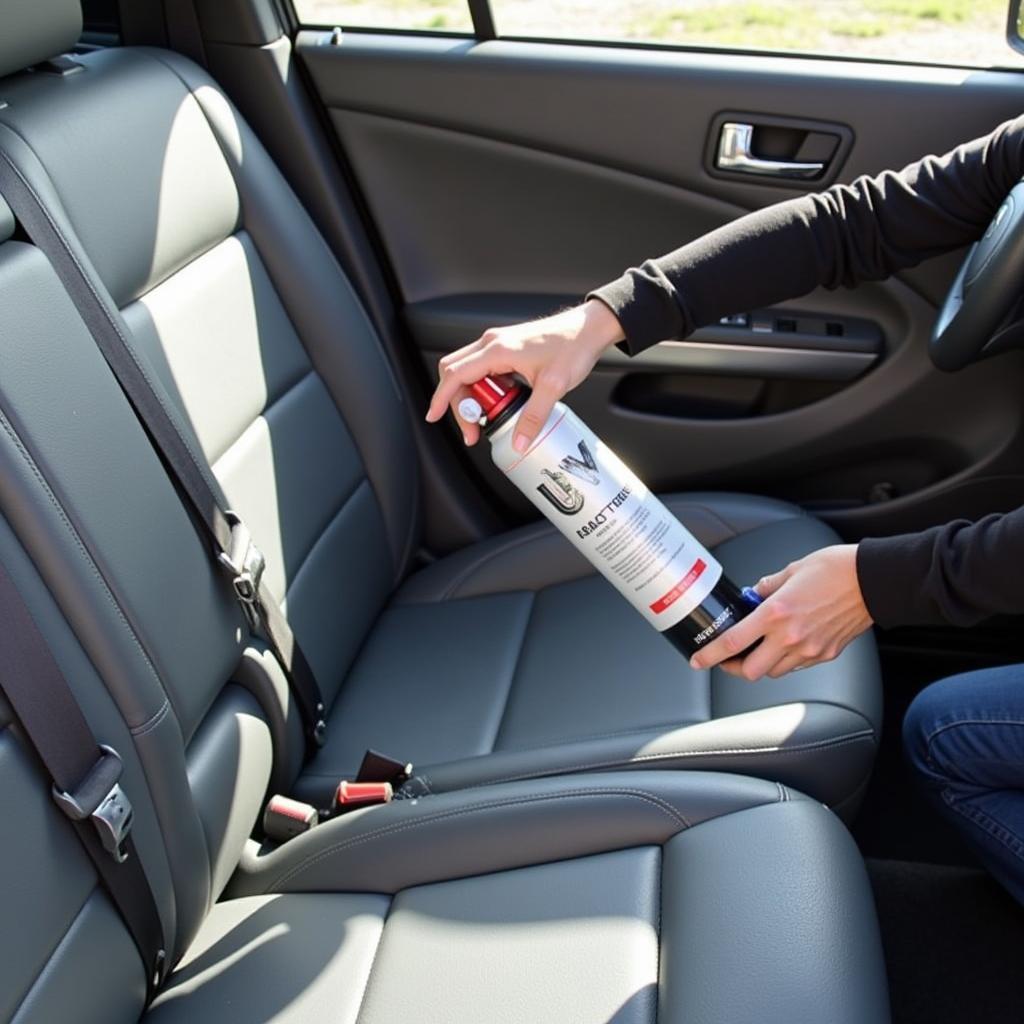 Applying UV Protectant to Vinyl Car Seat