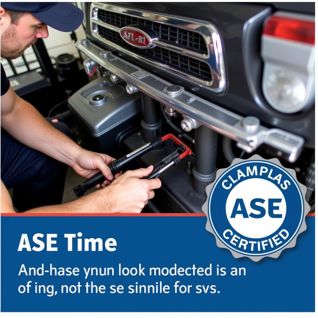 ASE Certified Technician Working on Car AC