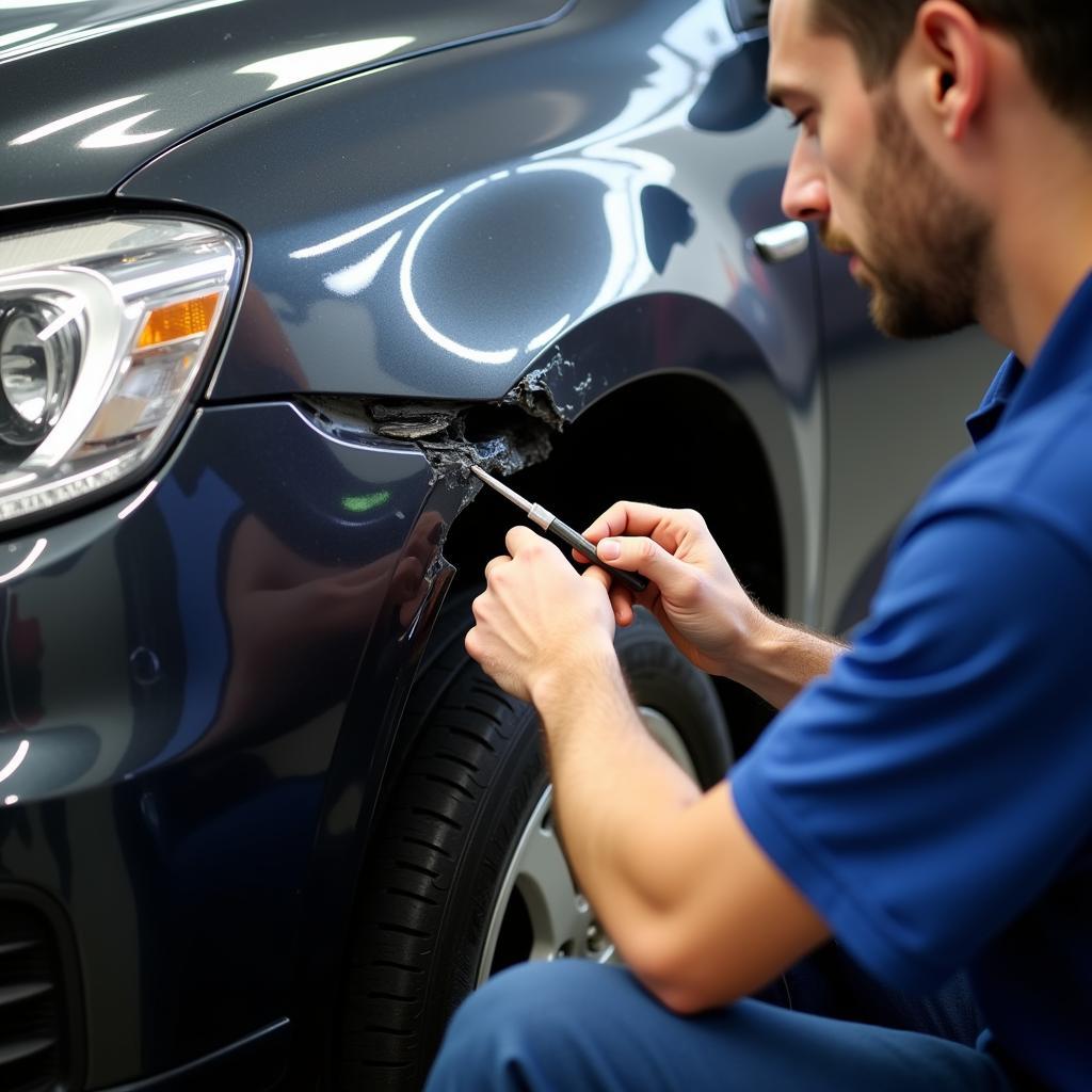 Assessing Car Damage at an Auto Body Shop