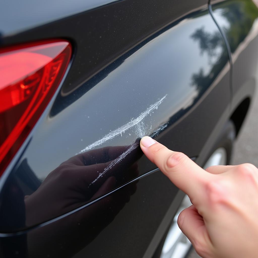 Assessing car scratch depth with fingernail