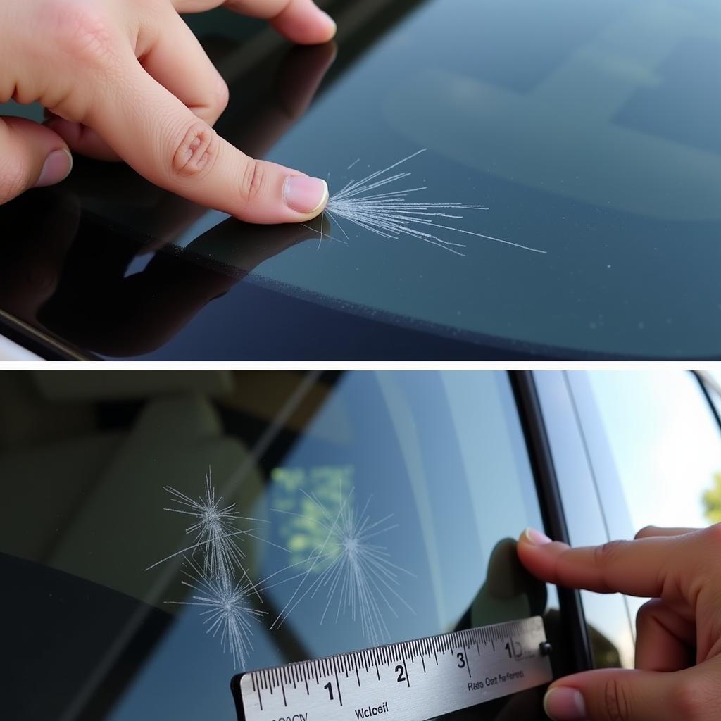 Assessing car window scratch depth