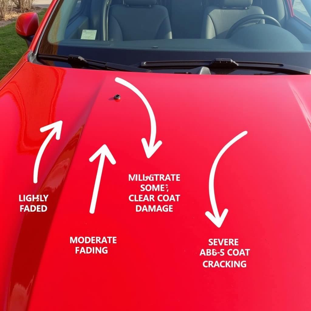 Assessing Sun Faded Car Paint on a Red Vehicle