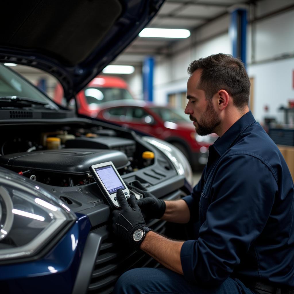 Atlanta Mechanic Checking Car