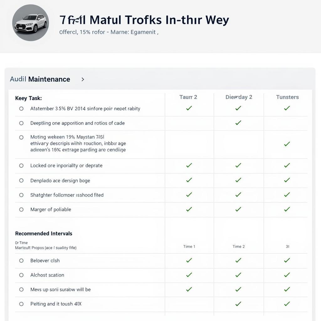 Audi Maintenance Checklist Example