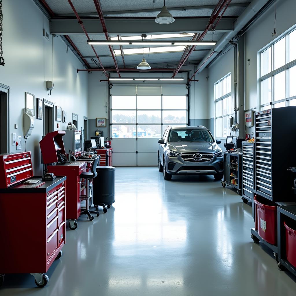 Modern and Organized Auto Repair Shop Interior