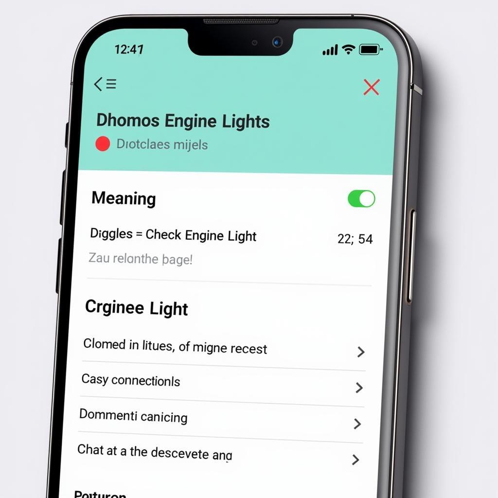 Autoassist app diagnostic tool displaying the meaning of a check engine light