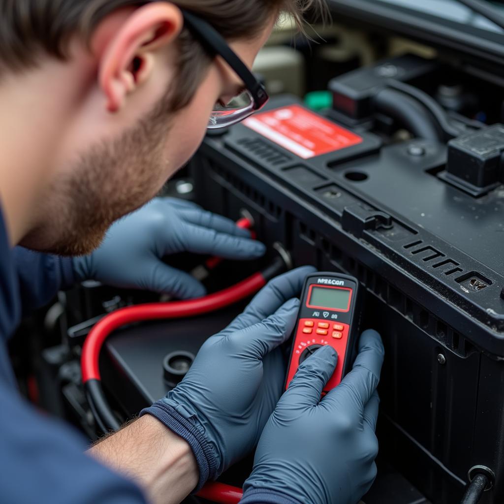 Checking car battery for automatic starting problems