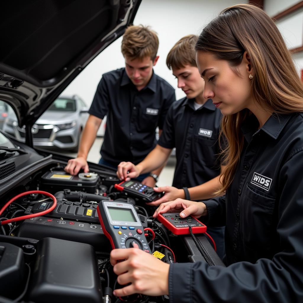 Diagnosing Electrical Issues in a Car Fixing Class