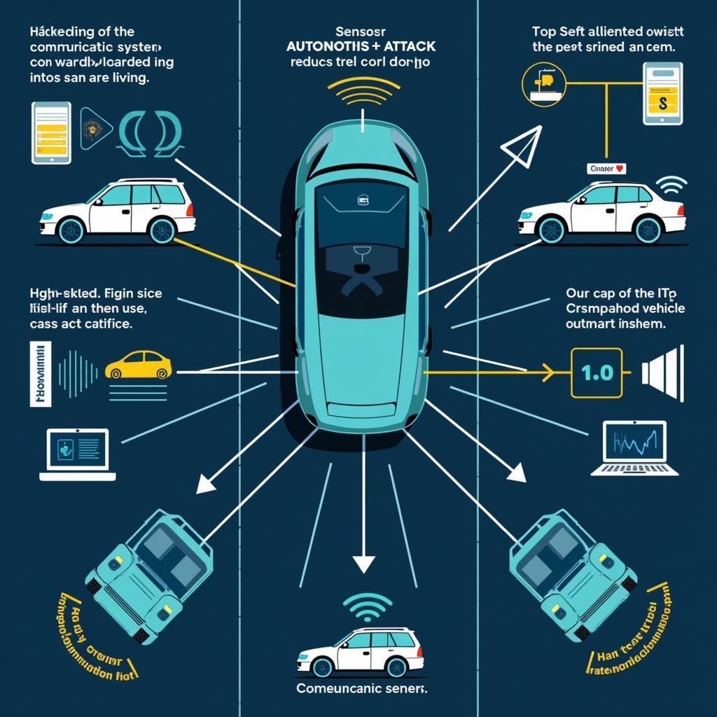 Autonomous Car Cybersecurity Threats: A Visual Representation of Various Attack Vectors