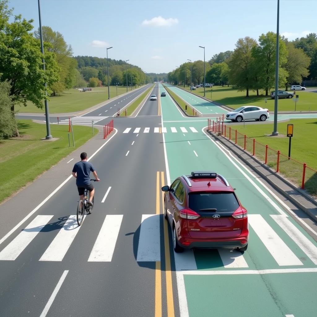 Autonomous Car Test Track with Various Obstacles