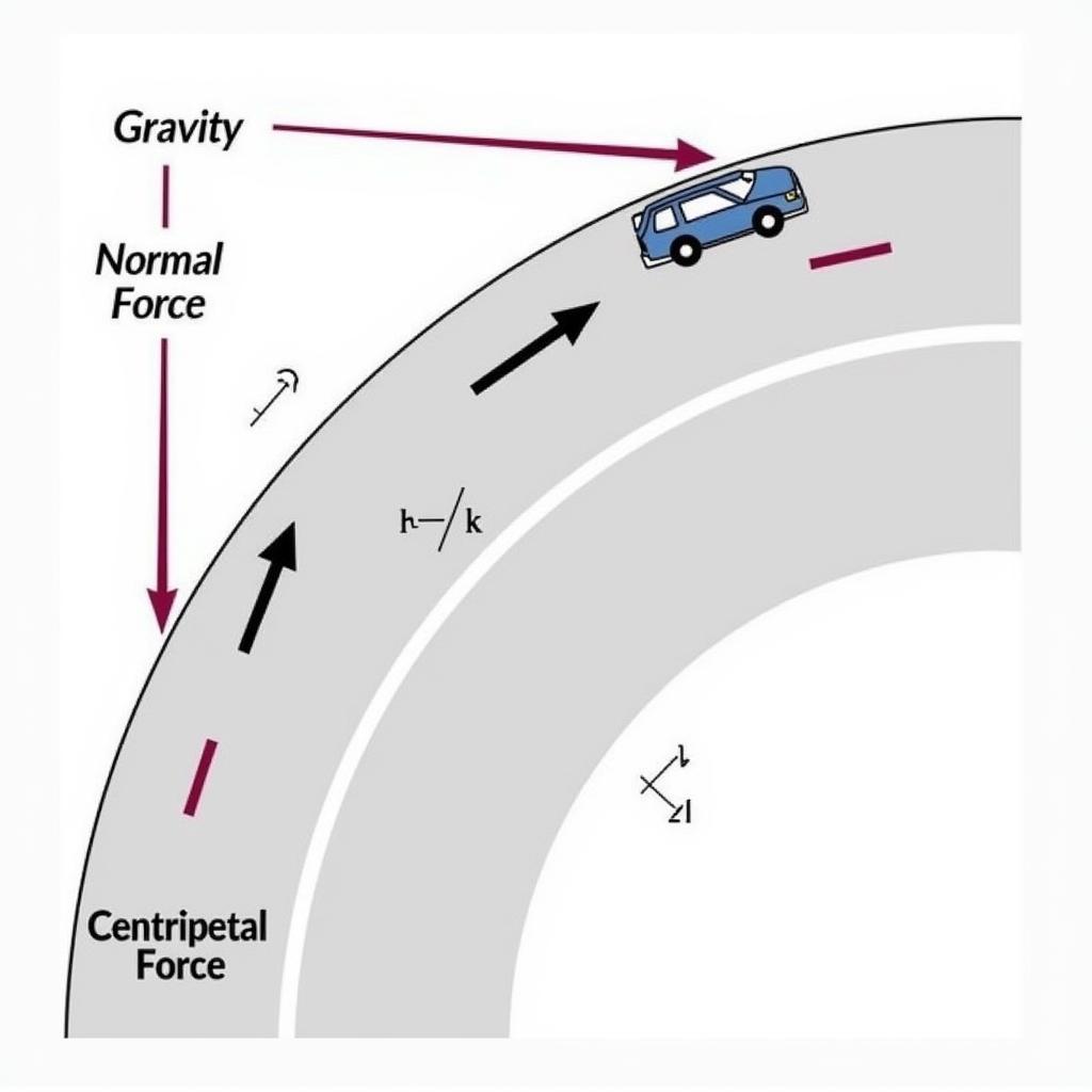 Forces on a Car on a Banked Curve