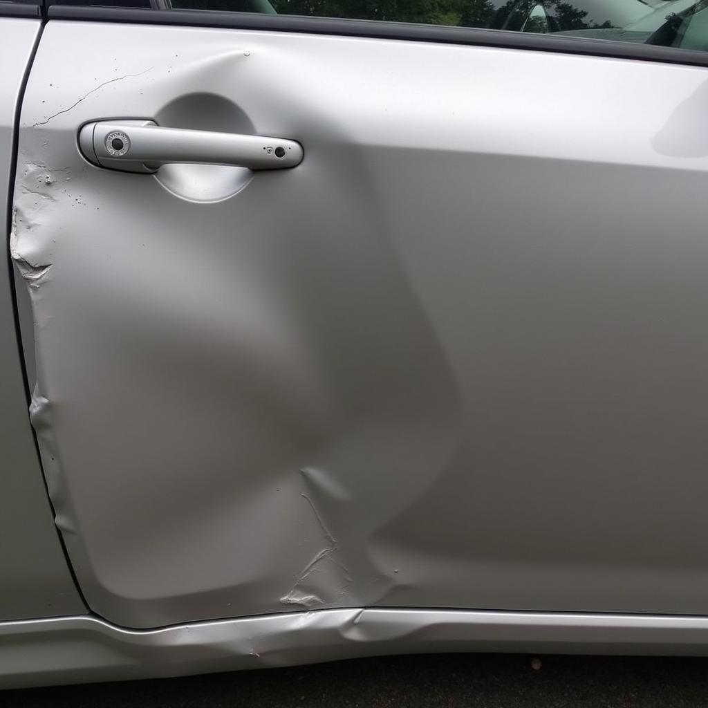 Bent Car Door After a Collision