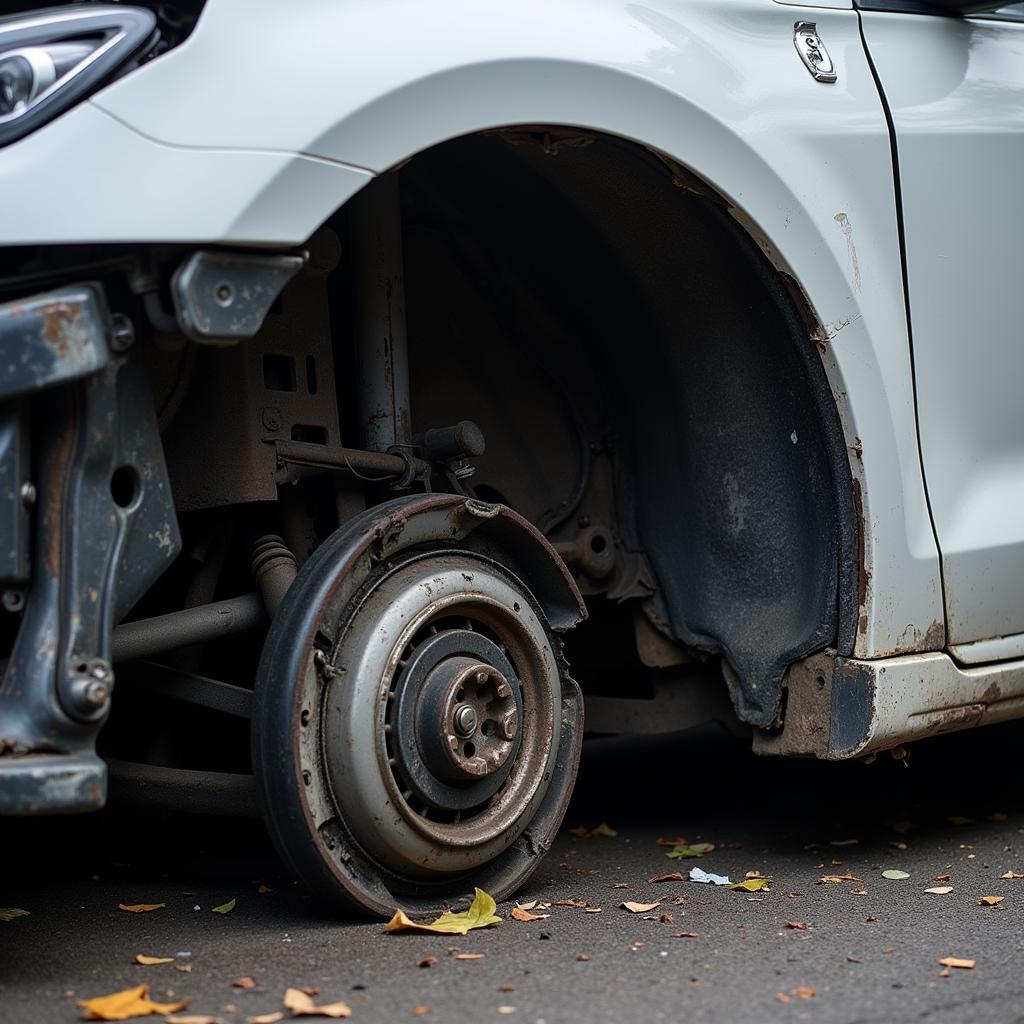 Bent Car Frame Damage