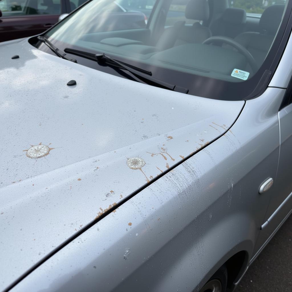 Bird droppings damage car paint