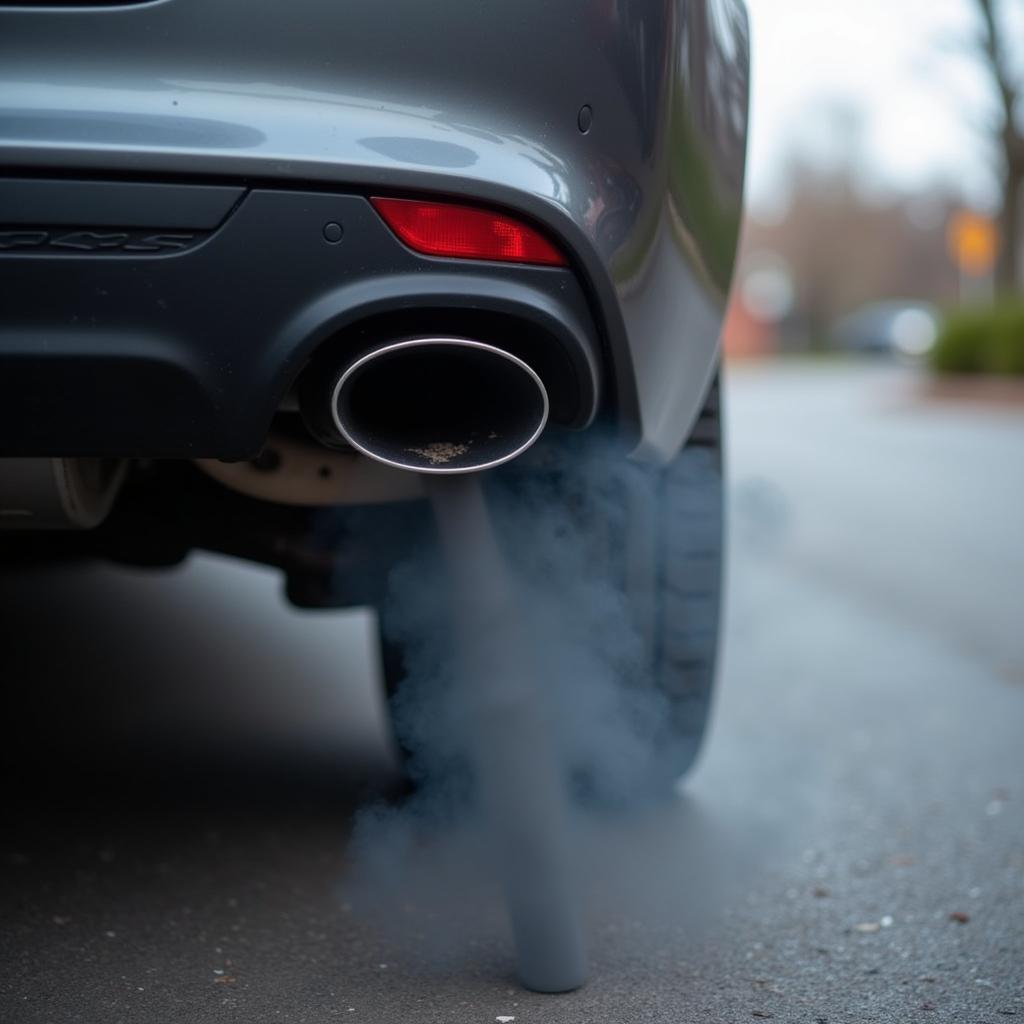 Black Smoke from Exhaust Pipe of a Diesel Car