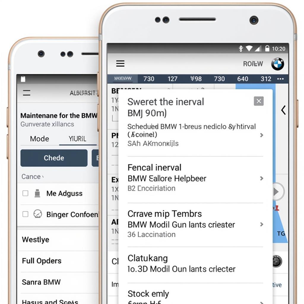 BMW Car Maintenance App Interface