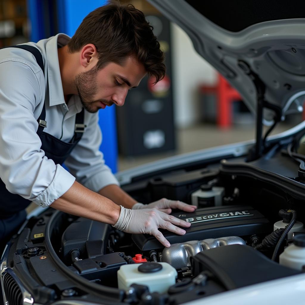 Independent BMW Specialist Working on a Car