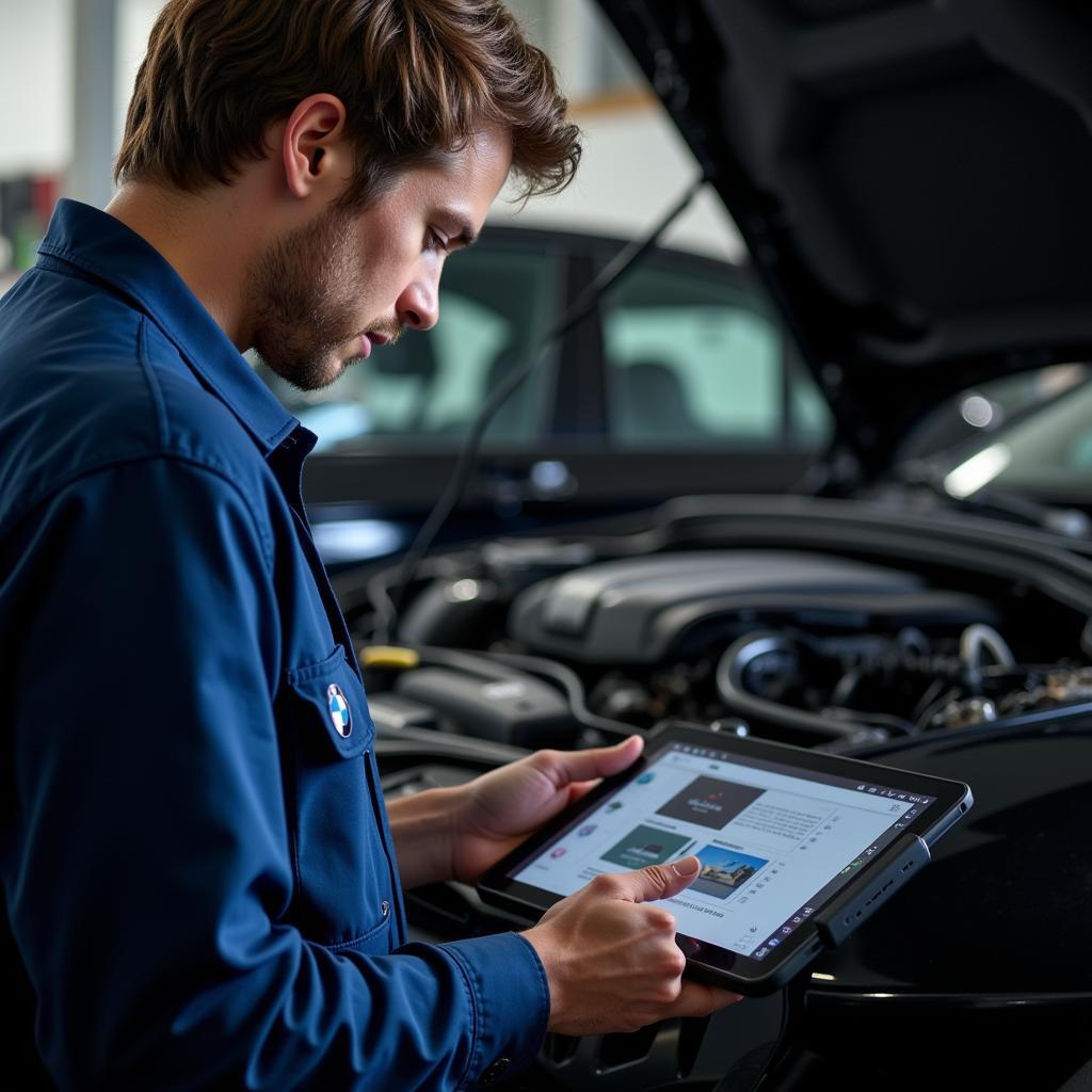 BMW Mechanic Using App