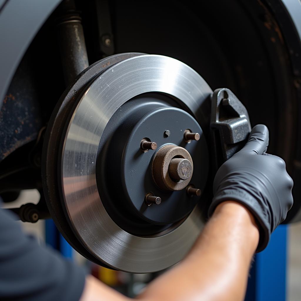 Brake inspection as part of car maintenance in Aliso Viejo