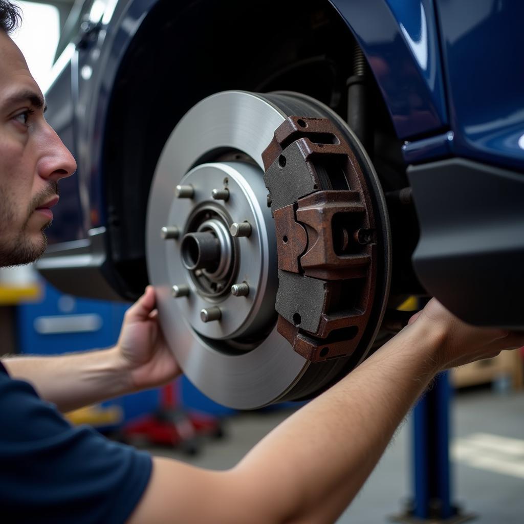 Brake Inspection During Car Maintenance