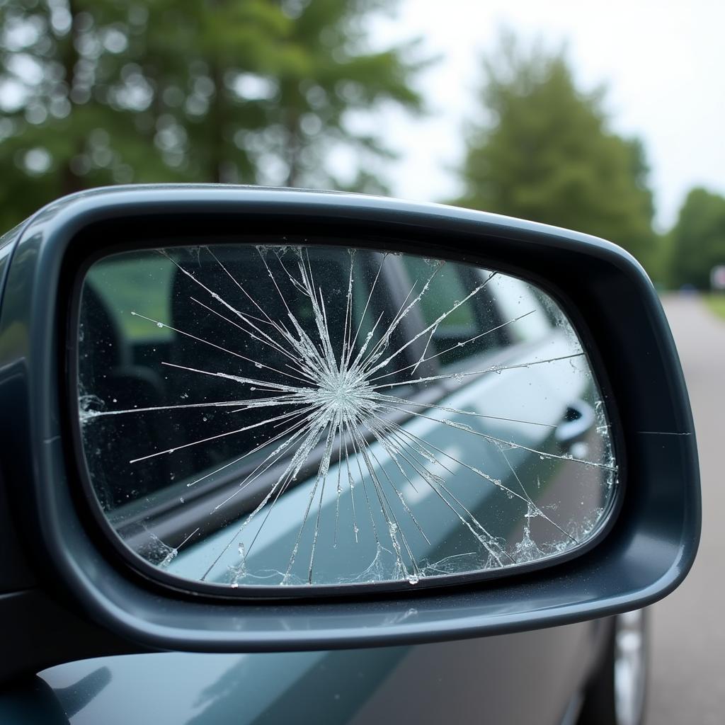 Broken Car Mirror Glass