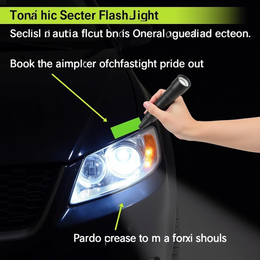 Using a flashlight as a temporary headlight