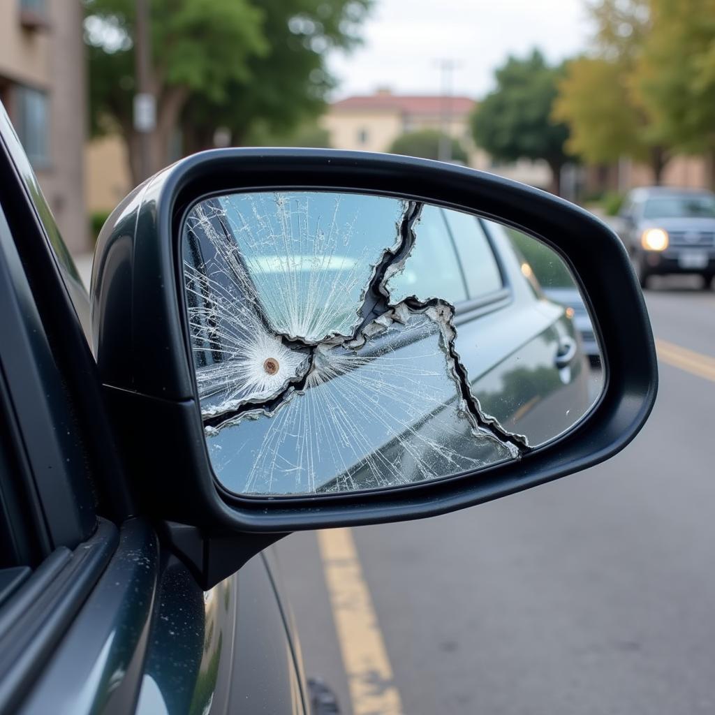 Broken Side Mirror Damage Assessment in Burbank