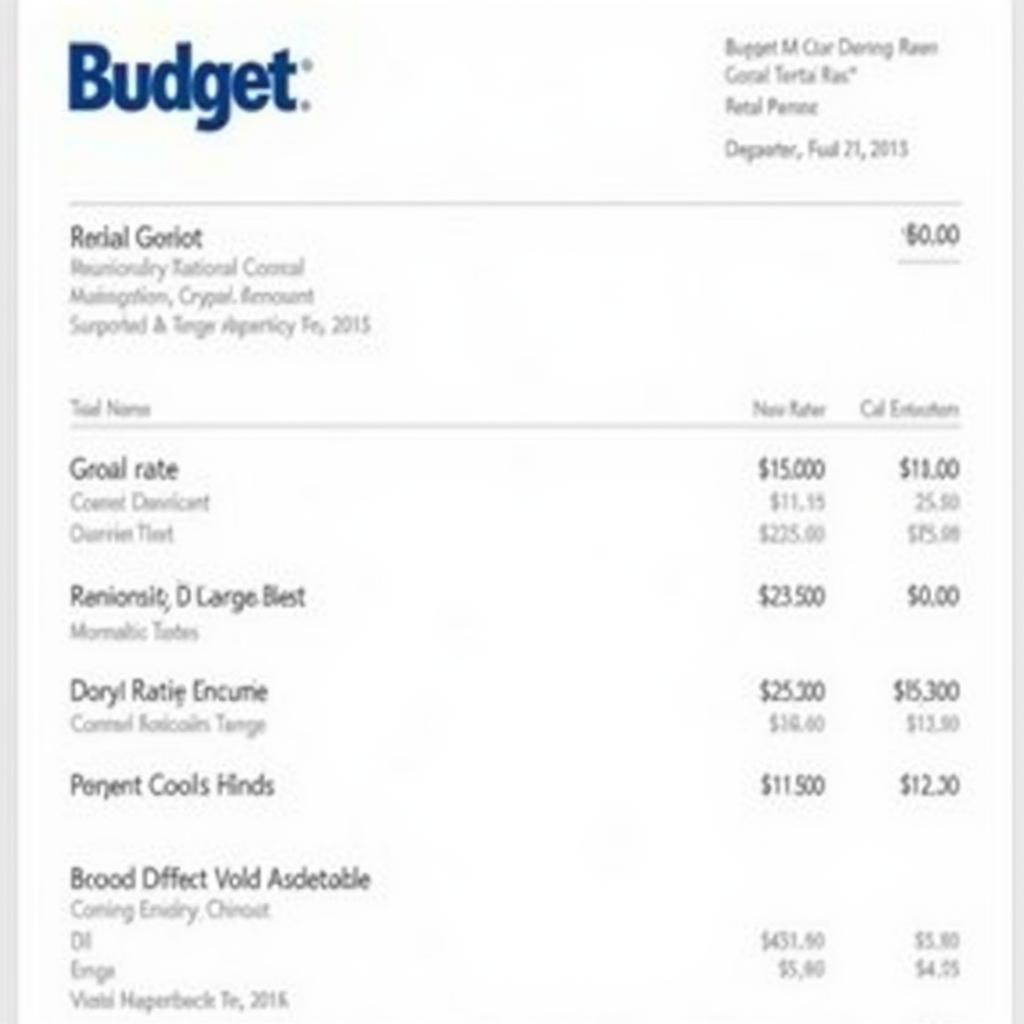 Budget Car Rental Final Bill Example