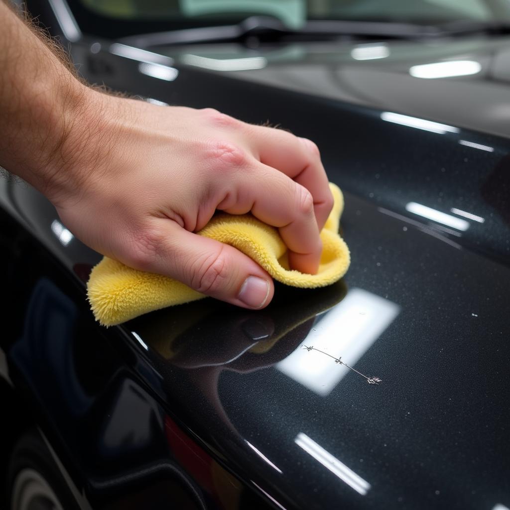 Buffing Car Wax for Scratch Removal