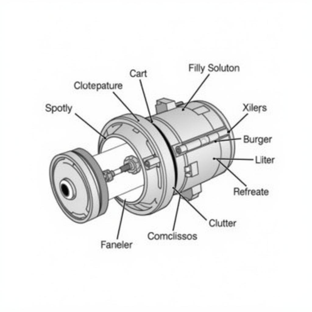 Car AC Compressor Diagram Showing Components