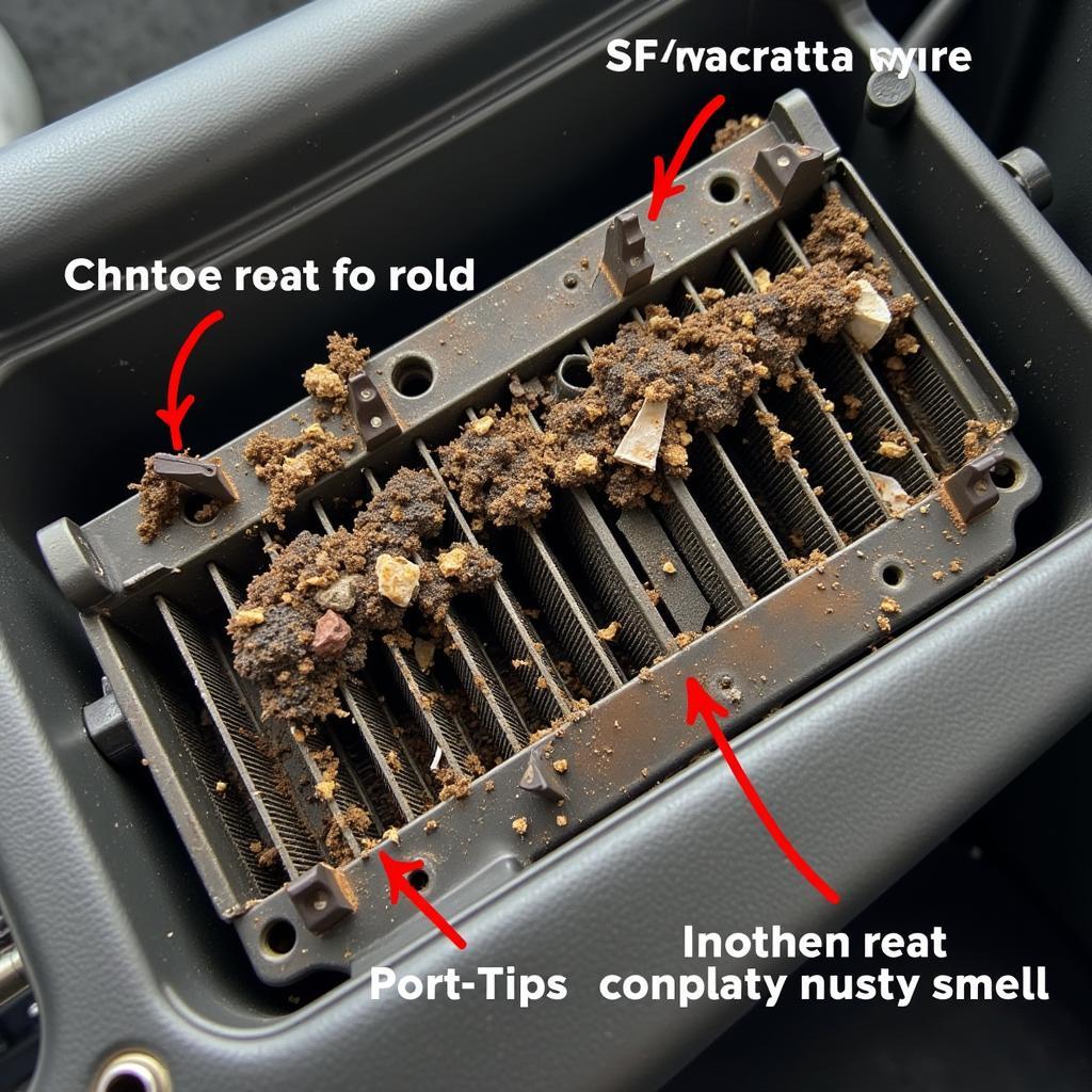 Mold growth on car AC evaporator core