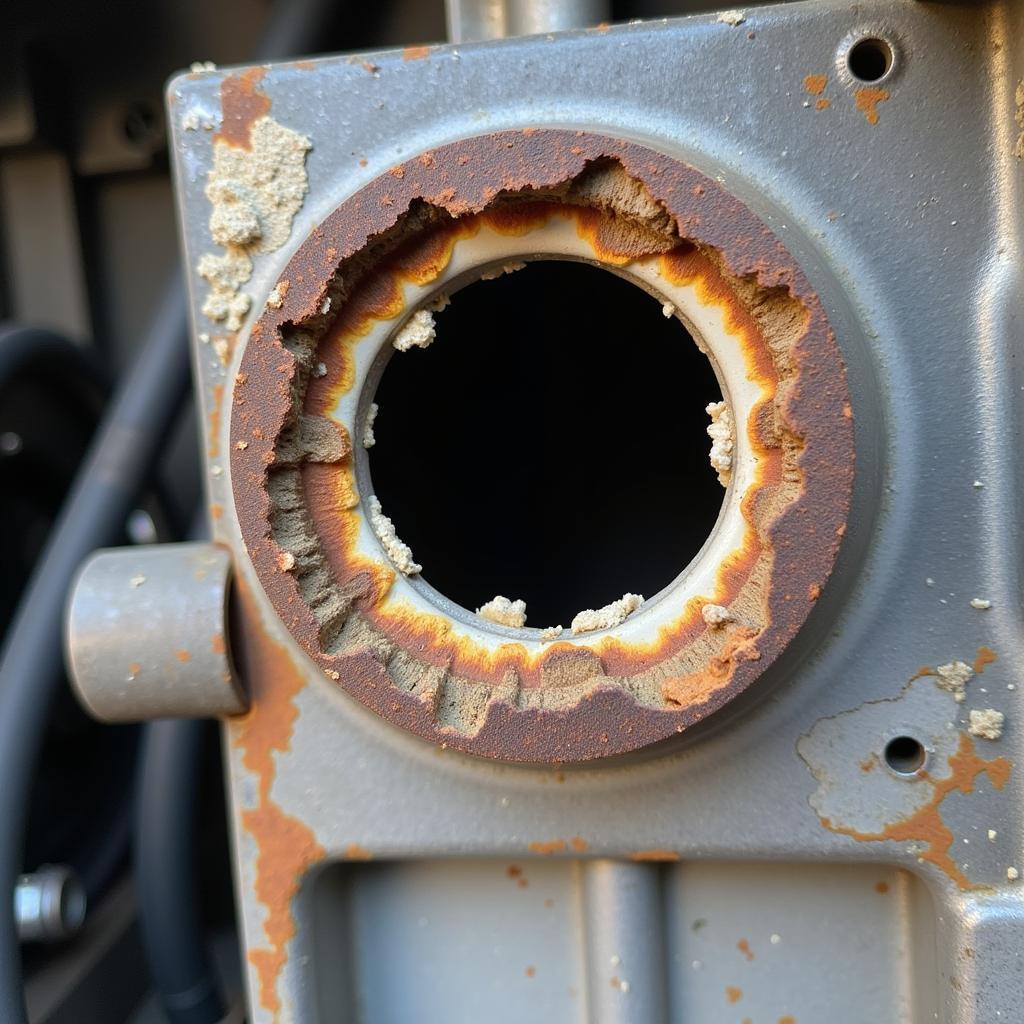 Car AC Hole Caused by Corrosion