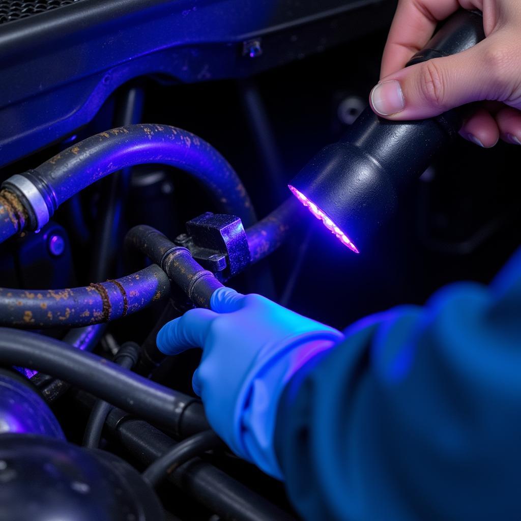 Car AC Hose Leak Detection