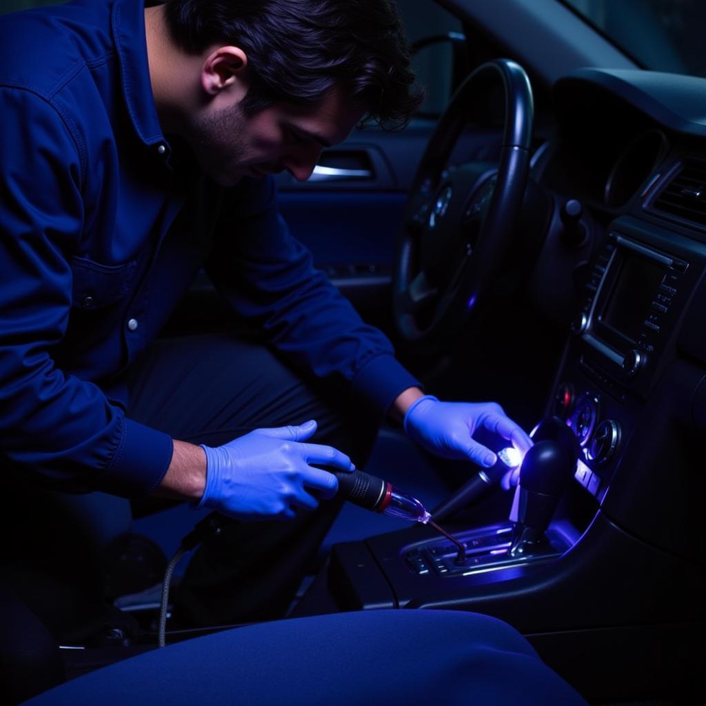 Car AC Leak Detection using UV Dye