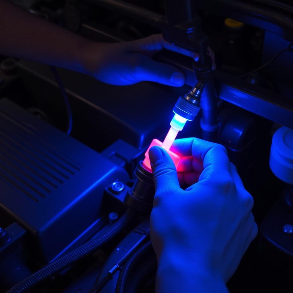 Using UV dye to detect car AC leaks