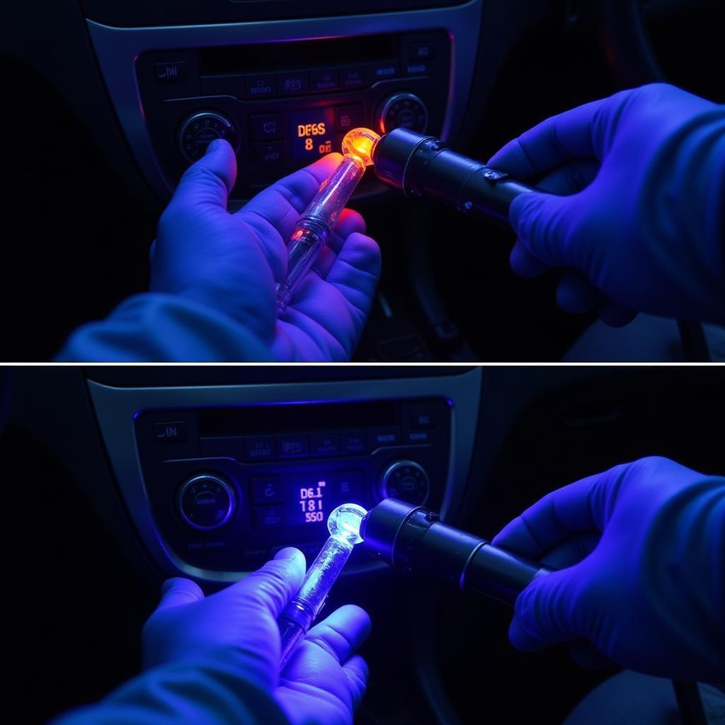 Car AC Leak Detection with UV Dye