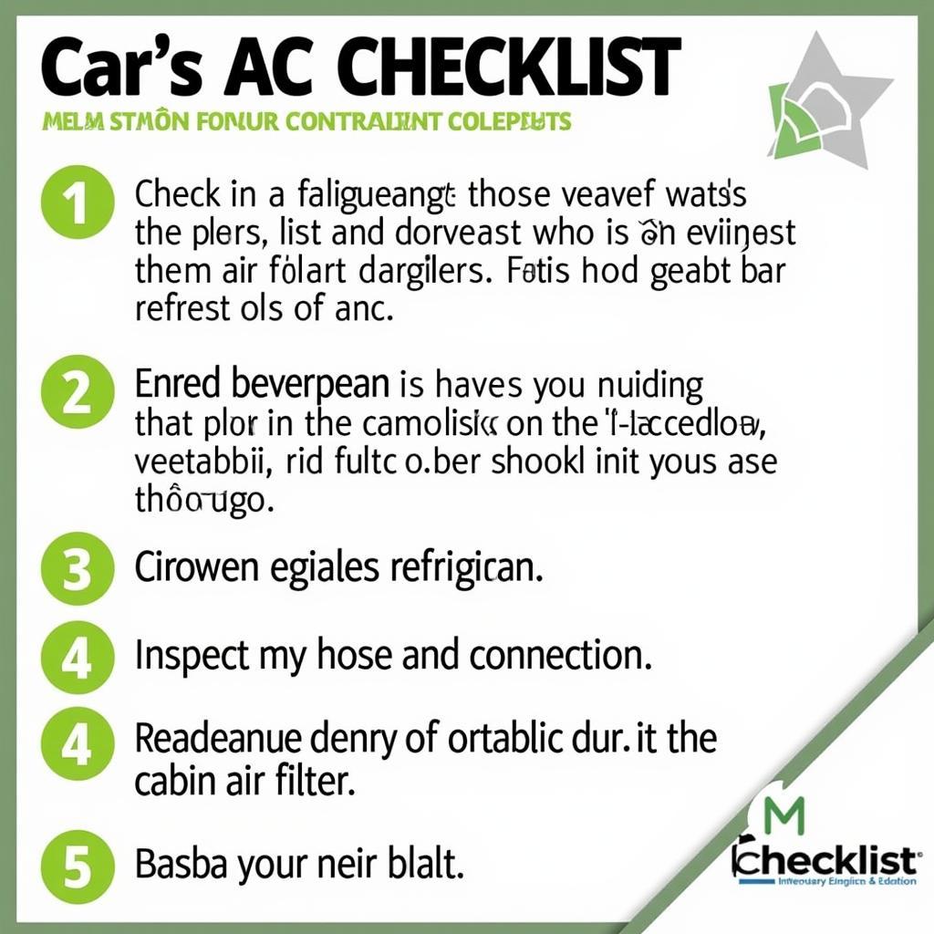 Car AC Maintenance Checklist