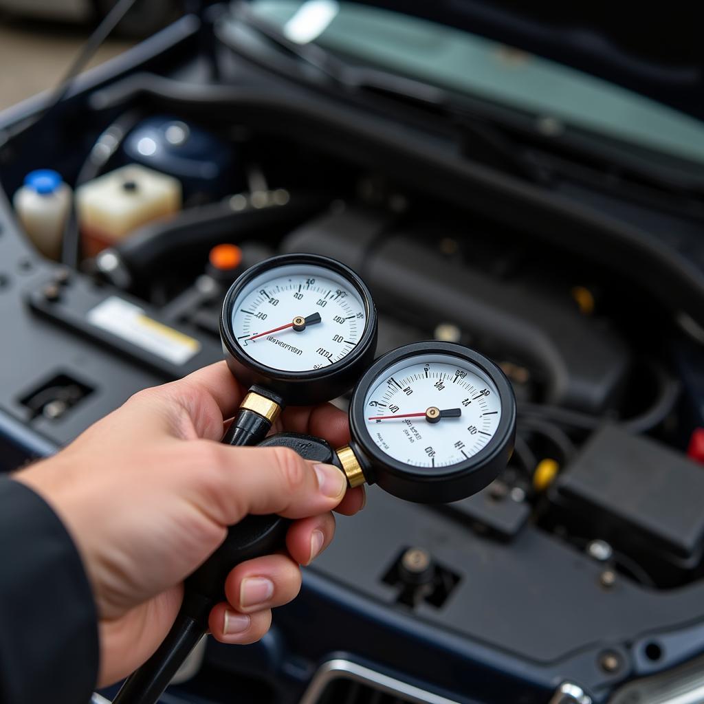 Checking Car AC Refrigerant Level