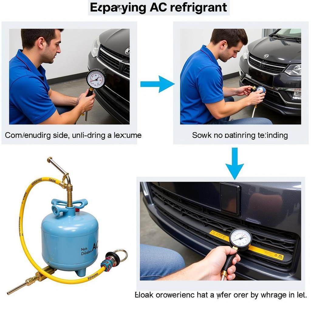 Car AC Refrigerant Recharge Process